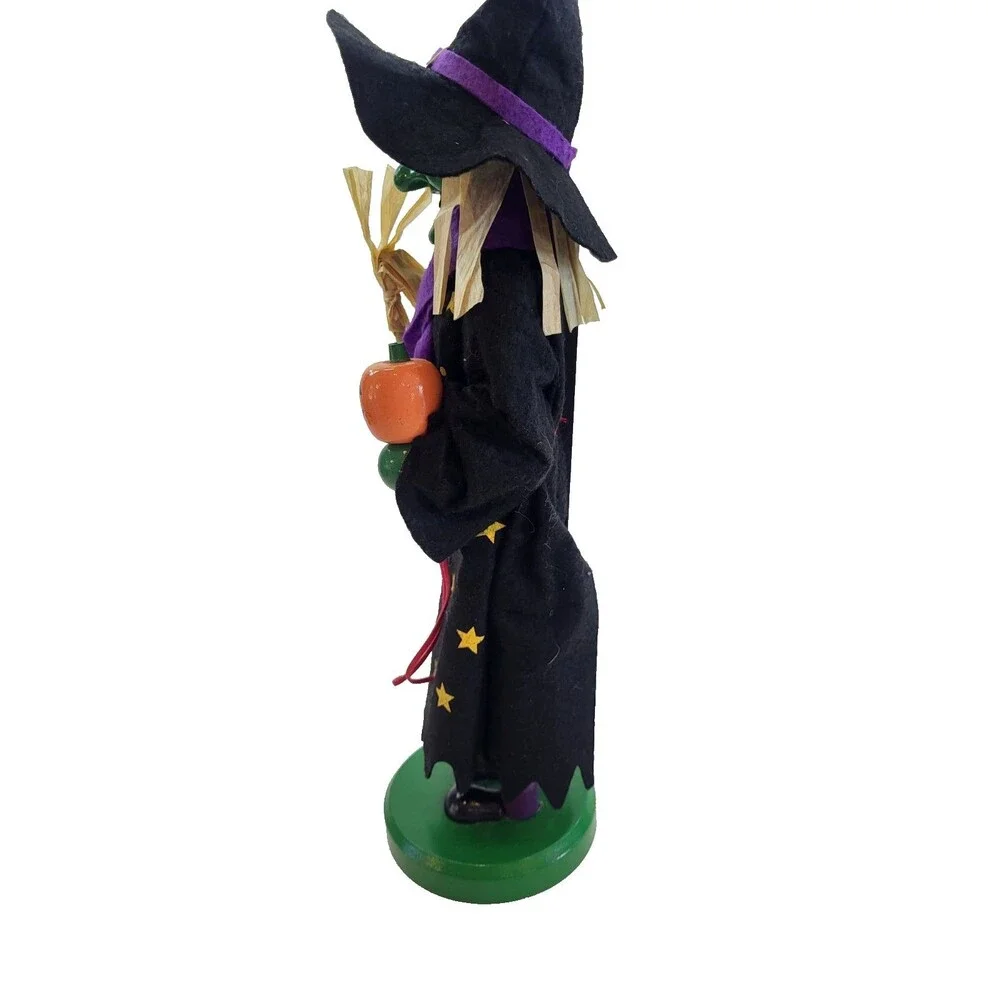 Target 2011 Limited Edition Halloween Witch Nutcracker 14in Broom Pumpkin